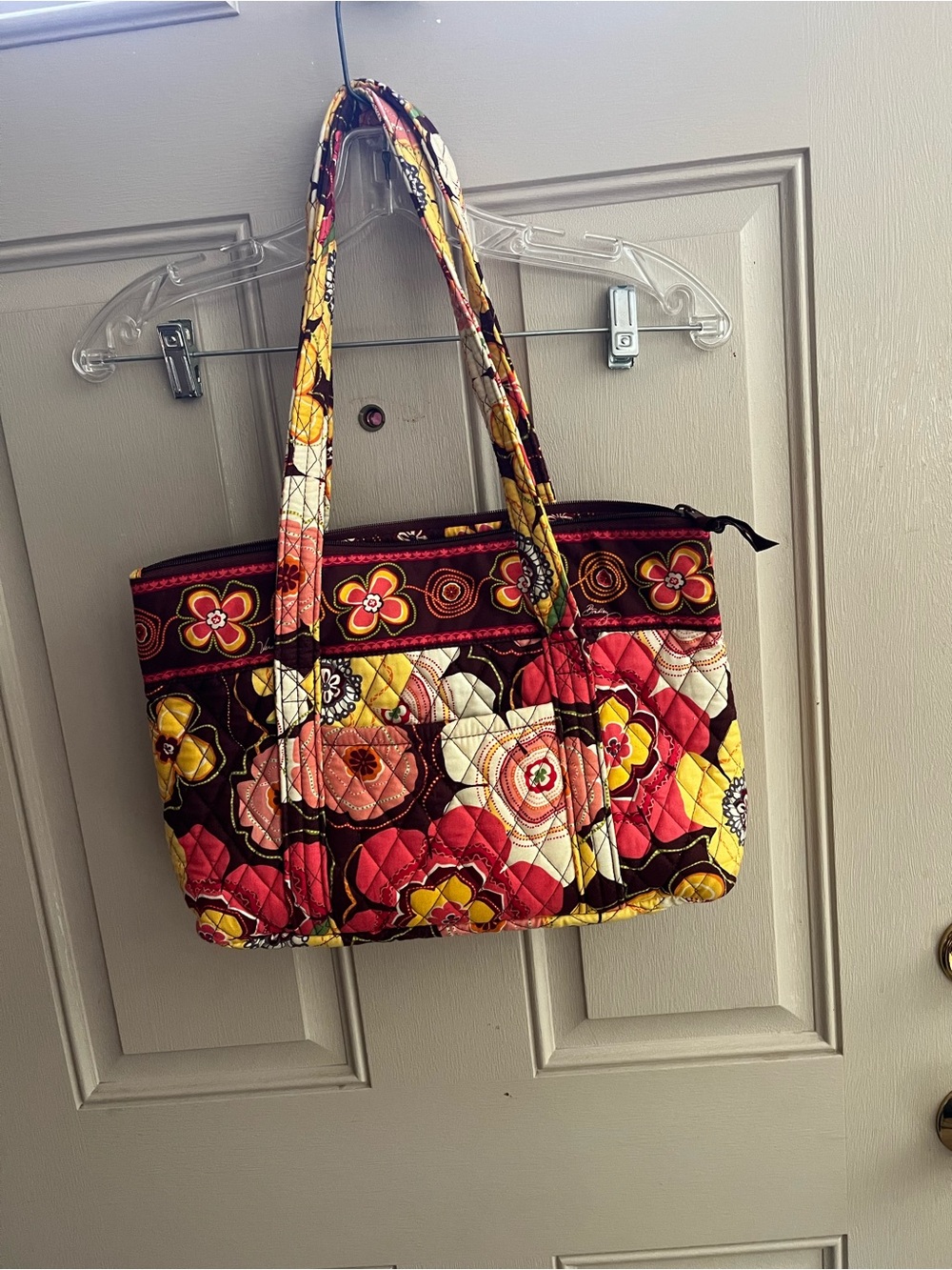 Vera Bradley Quilted Floral Tote in Pink, Yellow & Brown - New w/o tags